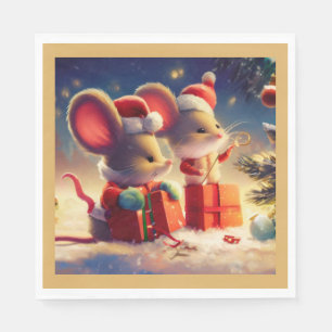 Serviette En Papier Souris de Noël 3