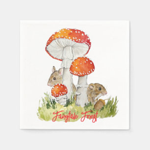 Serviette En Papier Souris et champignons forestiers