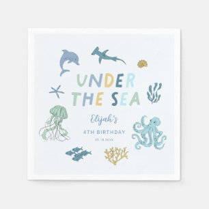 Serviette En Papier Sous la fête d'anniversaire du Sea Boy