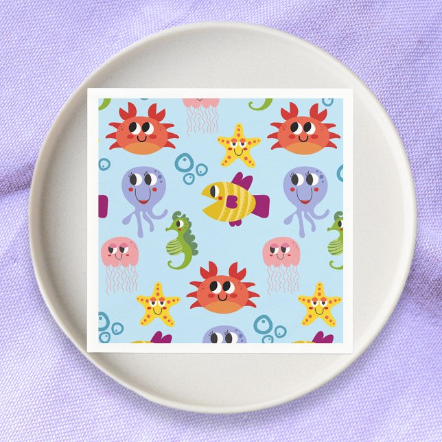 Serviette En Papier Sous la mer Créatures Whimsical Anniversaire (Créateur téléchargé)