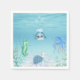 Serviette En Papier Sous le baby shower océanique