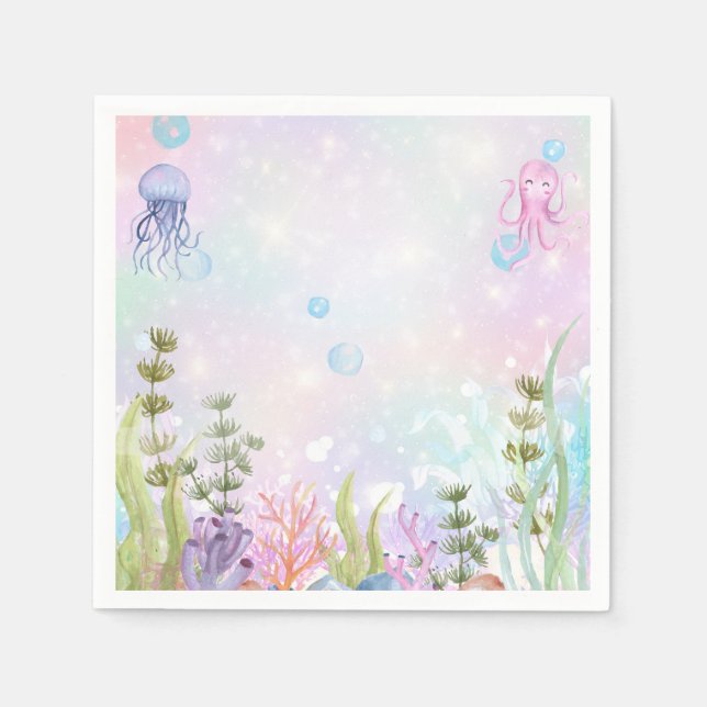 Serviette En Papier Sous les serviettes de mer (Devant)