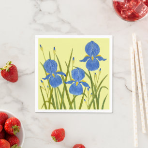 Serviette En Papier Sous-verres pour boissons Blue Irises