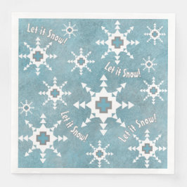 Serviette En Papier Southwest Winter Géométrique Snowflakes Personnali
