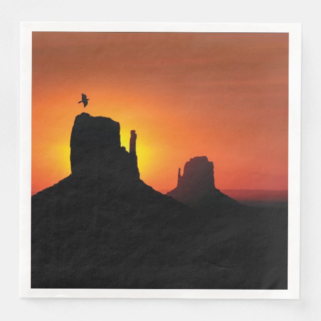 Serviette En Papier Southwestern Desert Buttes Dîner en papier serviet (Devant)