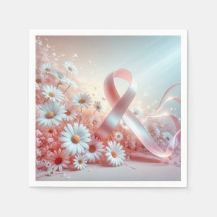 Serviette En Papier Soutien pour le cancer du sein du ruban rose