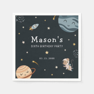 Serviette En Papier Space Adventure Playful Kids Birthday Party