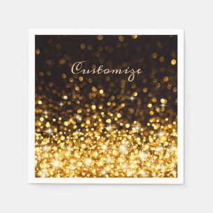 Serviette En Papier Sparkle d'or personnalisé