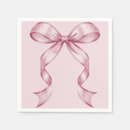 Serviette En Papier Sparkle Pink Coquette Bow 1st
