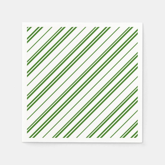 Serviette En Papier Spearmint Candy Cane Christmas Stripes (Devant)