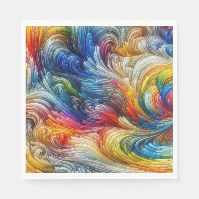 Serviette En Papier Spectre Abstrait contemporain (Devant)