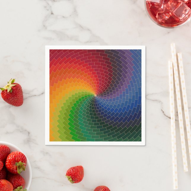 Serviette En Papier Spectrum wheel made of bricks (En situation)