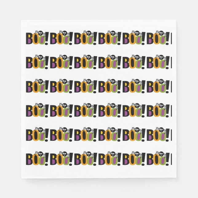 Serviette En Papier Spider BOO Halloween (Devant)