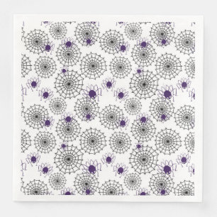 Serviette En Papier Spiderweb & araignées violettes Halloween Motif bl