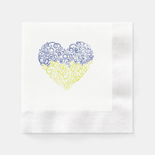 Serviette En Papier Spiral tourbillons mehandi coeur drapeau ukrainien