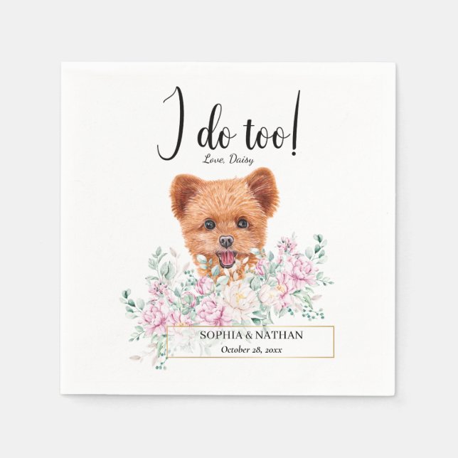 Serviette En Papier Spitzpoo Chien Mariage Cocktail Serviettes (Devant)