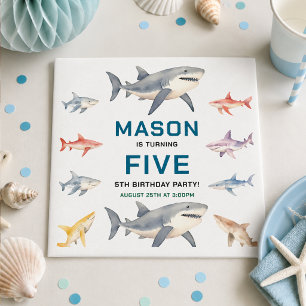 Serviette En Papier Splash Shark 5e Anniversaire Enfants mignons de