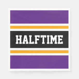Serviette En Papier Sportif Royal violet jaune noir HALFTIME Stripes