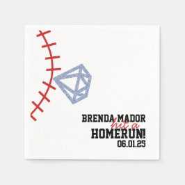 Serviette En Papier Sports Baseball Homerun Glitter Bridal Shower