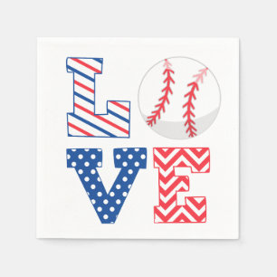 Serviette En Papier Sports d'amour du baseball