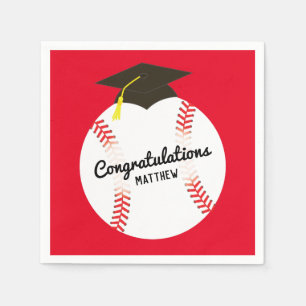 Serviette En Papier Sports du Baseball Graduation Party