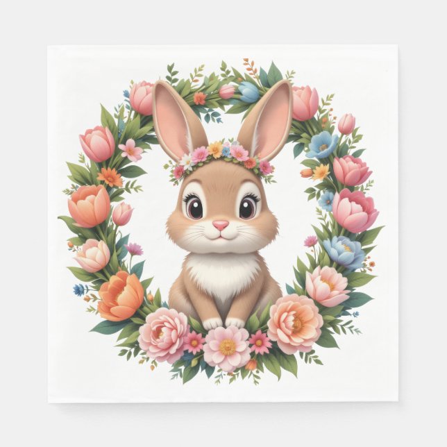 Serviette En Papier Spring Bunny Easter  (Devant)
