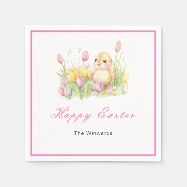 Serviette En Papier Spring Chick Easter Brunch (Devant)