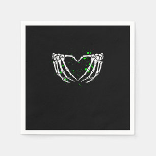 Serviette En Papier Squelette Coeur de la main Costume Halloween