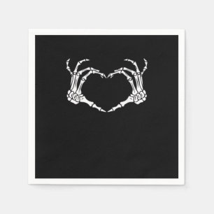 Serviette En Papier Squelette Coeur main Signer Costume Drôle Hallowee