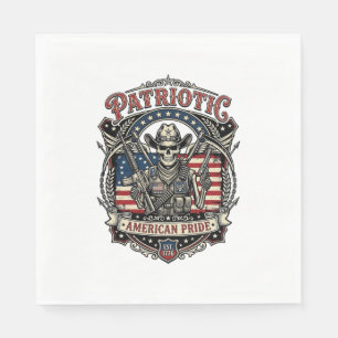 Serviette En Papier Squelette Cowboy Patriotique Squelette Patriote So