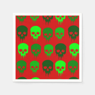 Serviette En Papier squelette gothique du crâne de noël