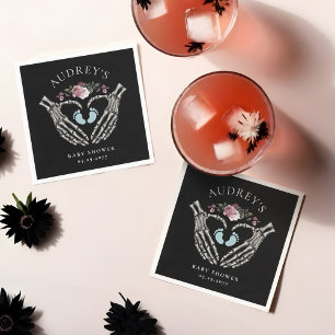 Serviette En Papier Squelette gothique Mains Coeur Bébé Garçon Douche