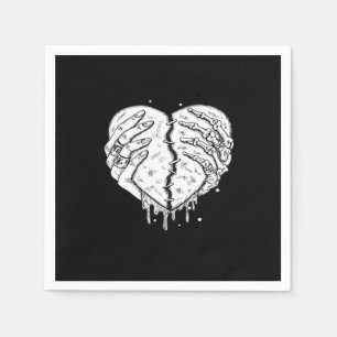 Serviette En Papier Squelette Mains Coeur - Coeur gothique Classique