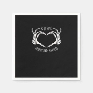Serviette En Papier Squelette Mains Coeur Drôle & Classique