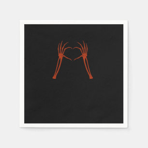 Serviette En Papier Squelette Mains Coeur Signer Costume Drôle Hallowe