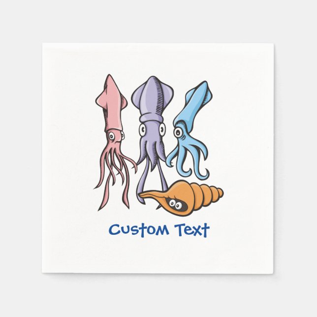 Serviette En Papier Squid (Devant)