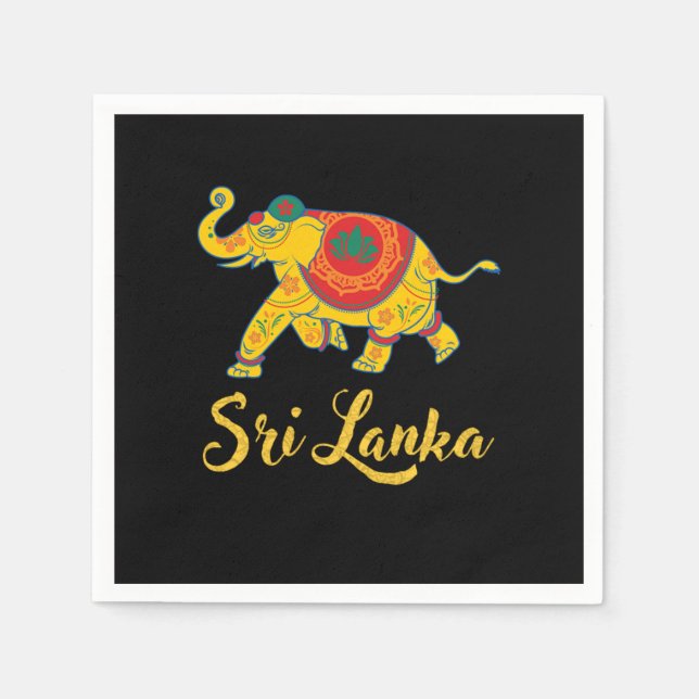 Serviette En Papier Sri Lanka Elephant India Cadeau Abstrait (Devant)