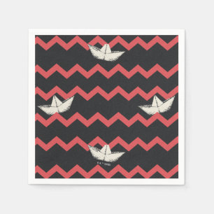 Serviette En Papier SS Georgie Boat Chevron Motif