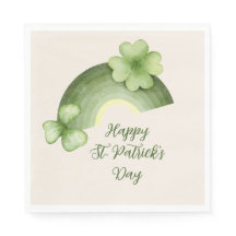 St. Patrick’s Day – Watercolor Shamrock Rainbow