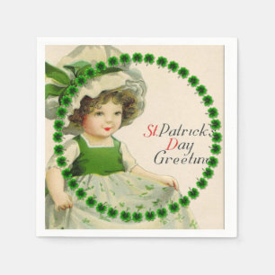 Serviette En Papier St Patrick's Day Petite fille irlandaise