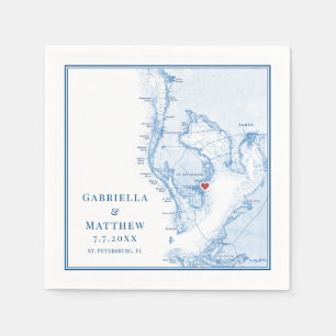 Serviette En Papier St. Pete Florida Carte Mariage élégant