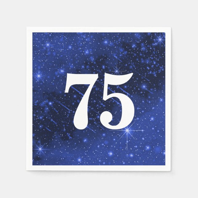 Serviette En Papier Star Galaxy Pour 75ème Anniversaire (Devant)