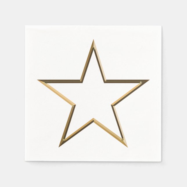 Serviette En Papier Star or patriotique moderne élégante fête de vacan (Devant)