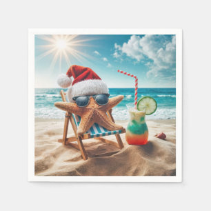 Serviette En Papier Starfish de Noël avec Cocktail