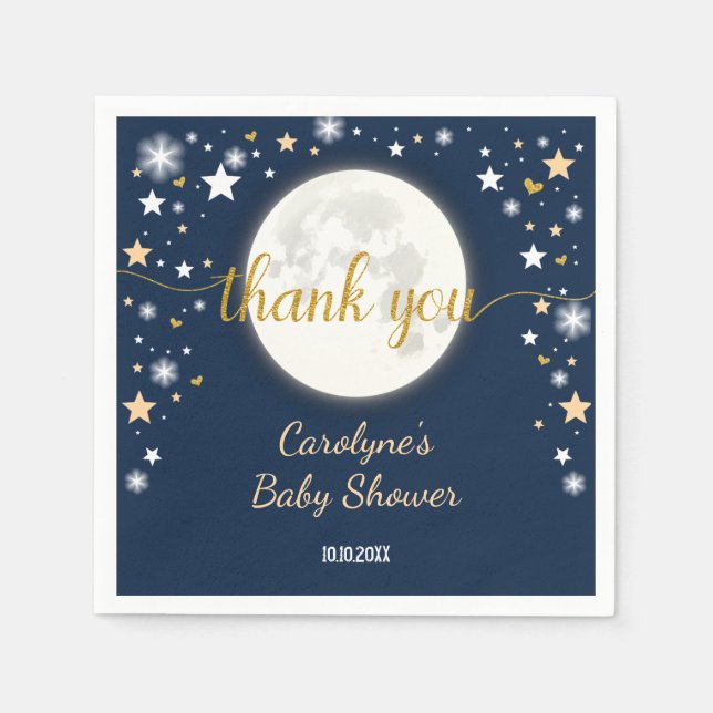 Serviette En Papier Starry Night Moon & Stars / Galaxy Twinkle Star (Devant)