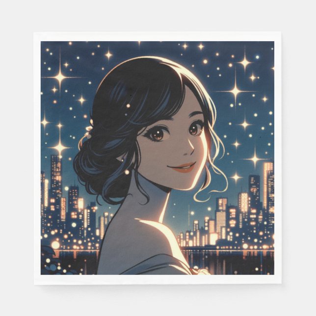 Serviette En Papier Starry Serenity Smile (Devant)