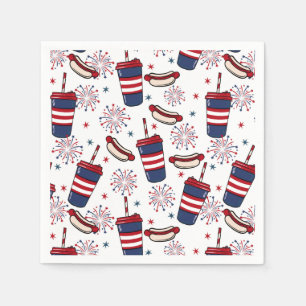 Serviette En Papier Stars, Stripes & Sizzle - Une fête patriotique