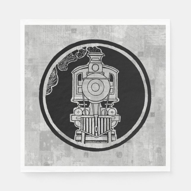 Serviette En Papier Steam Engine Locomotive (Devant)