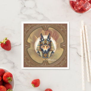 Serviette En Papier Steampunk Anubis Fox Portrait