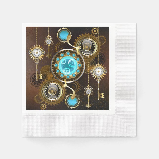 Serviette En Papier Steampunk Rusty Background (Devant)
